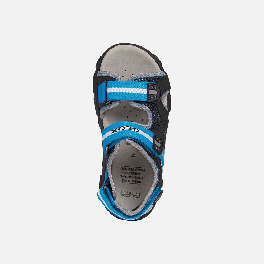 Sandales Geox Strada - Noir/Bleu - Garcon 284579-QUX